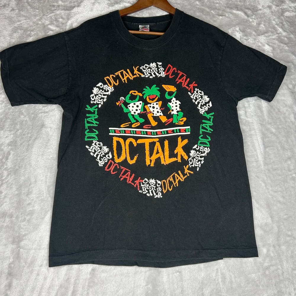 Vintage 90s DC Talk Nu Thang Graphic T Shirt Fruit of the Loom Black